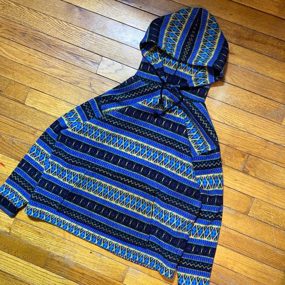 Vintage aztec western pattern fleece hoodie - Picture 3 of 3